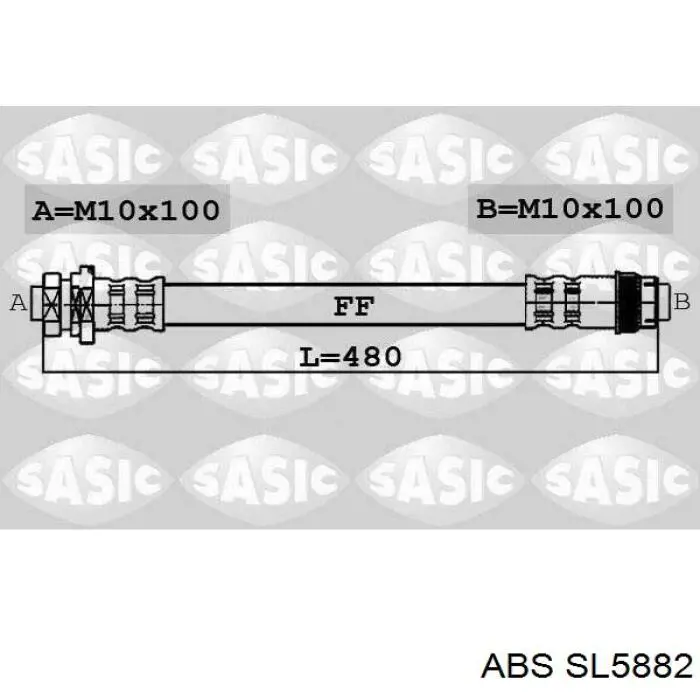 Tubo flexible de frenos trasero izquierdo SL5882 ABS