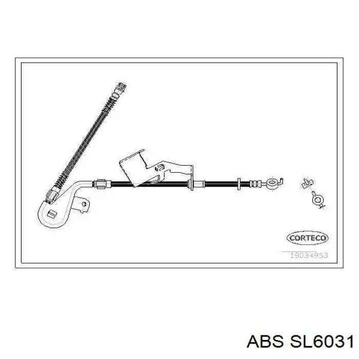 Шланг тормозной передний левый SL6031 ABS