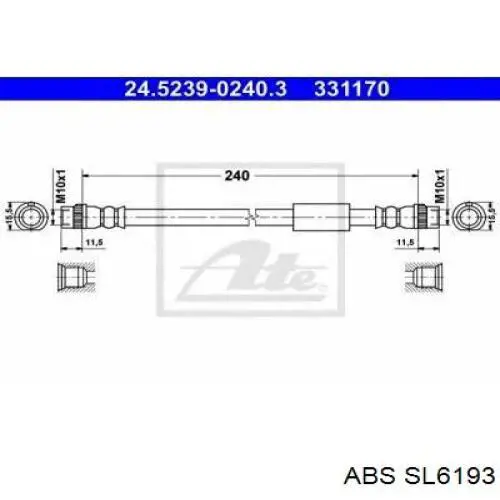 Задний тормозной шланг 22323 Quick Brake