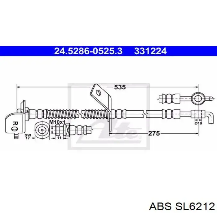 Шланг тормозной задний, левый Adriauto 091222 цена, от 13.38 USD