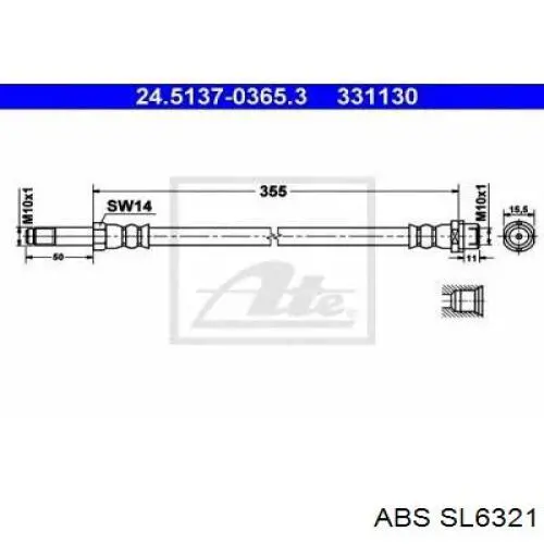 Шланг тормозной передний SL6321 ABS