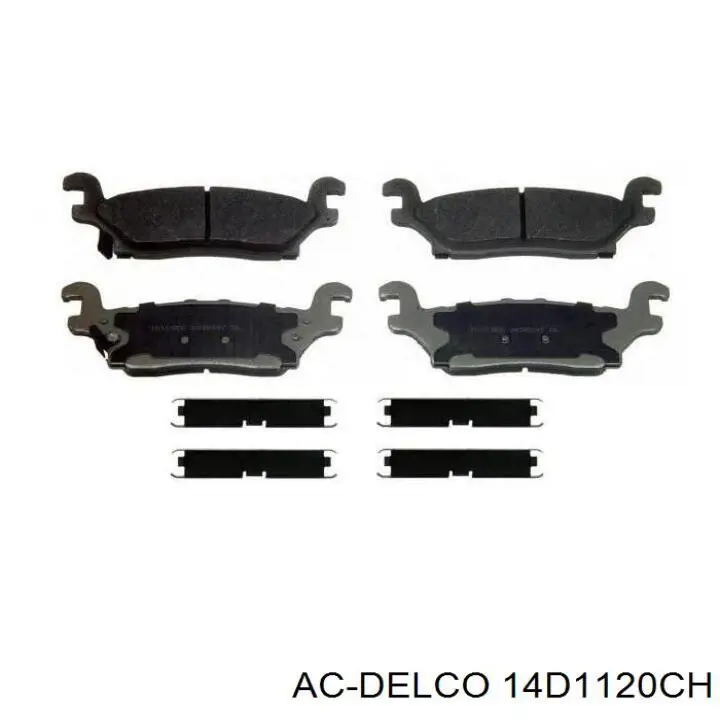 Задние тормозные колодки 14D1120CH AC Delco