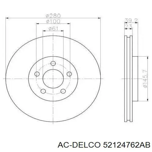 Передние тормозные диски 52124762AB AC Delco