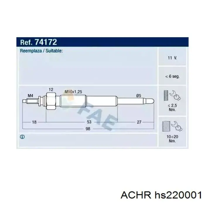 HS220001 Achr Фильтр-сетка бензонасоса