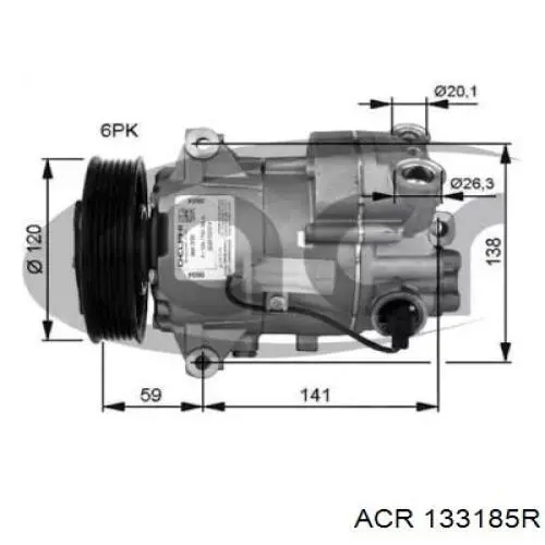 Компрессор кондиционера 133185R ACR