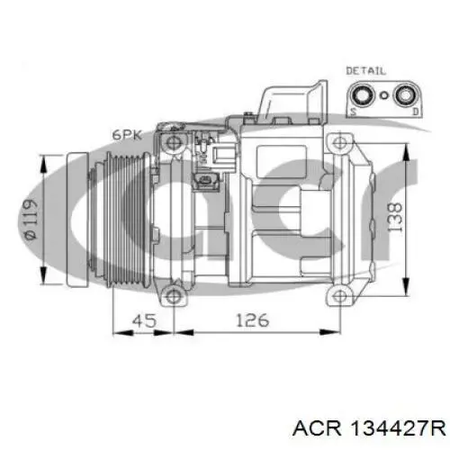 Компрессор кондиционера 134427R ACR