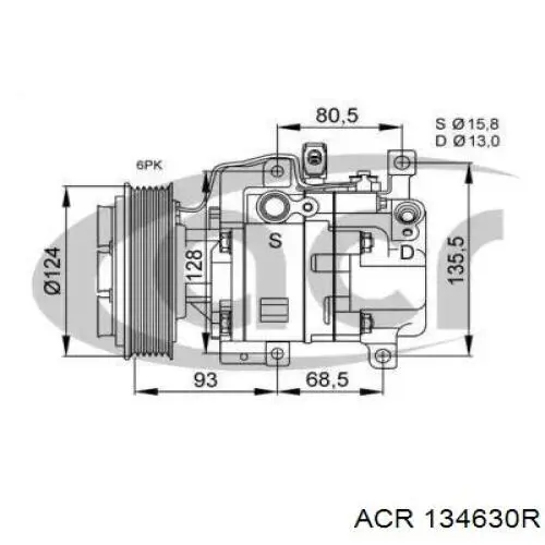 Компрессор кондиционера 134630R ACR