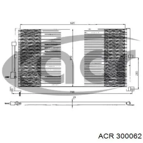 Радиатор кондиционера 300062 ACR