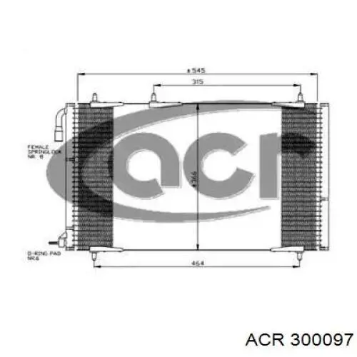 Радиатор кондиционера 300097 ACR