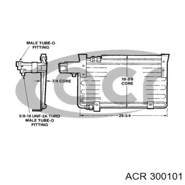 Радиатор кондиционера 300101 ACR