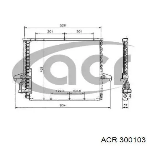 Радиатор кондиционера 300103 ACR