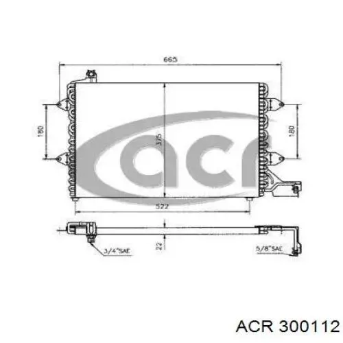 Радиатор кондиционера 300112 ACR