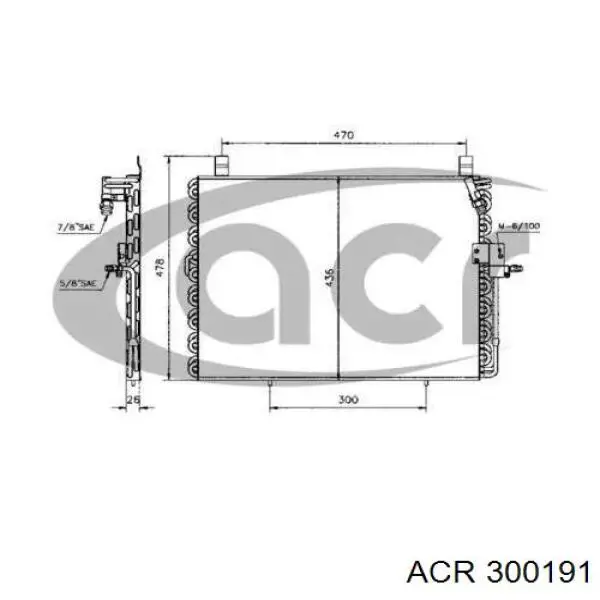 Радиатор кондиционера 300191 ACR