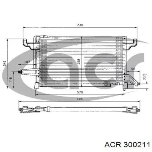 Радиатор кондиционера 300211 ACR