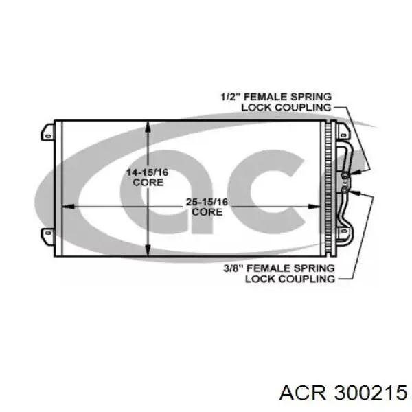 Радиатор кондиционера 300215 ACR