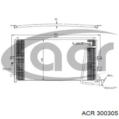 Радиатор кондиционера 300305 ACR