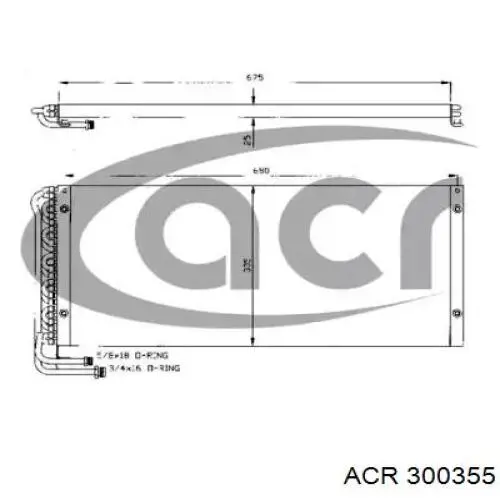 Радиатор кондиционера 300355 ACR