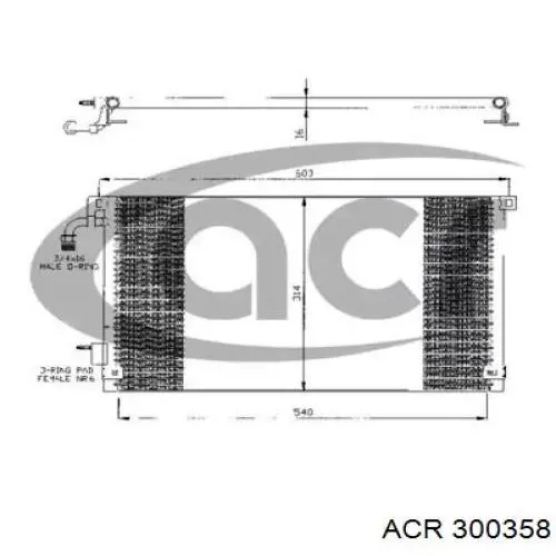 Радиатор кондиционера 300358 ACR