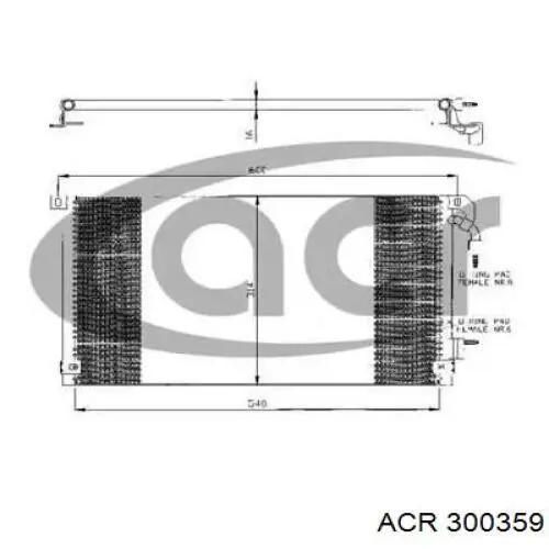 Радиатор кондиционера 300359 ACR