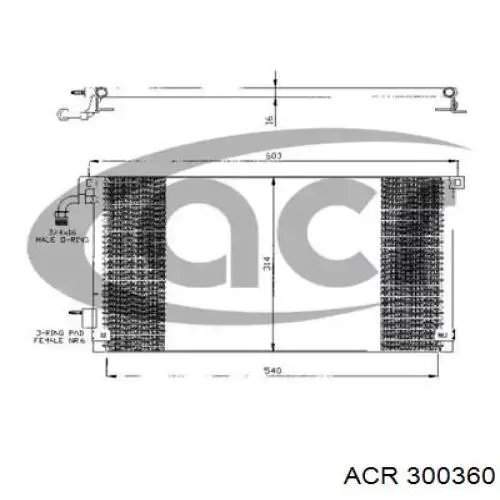 Радиатор кондиционера 300360 ACR