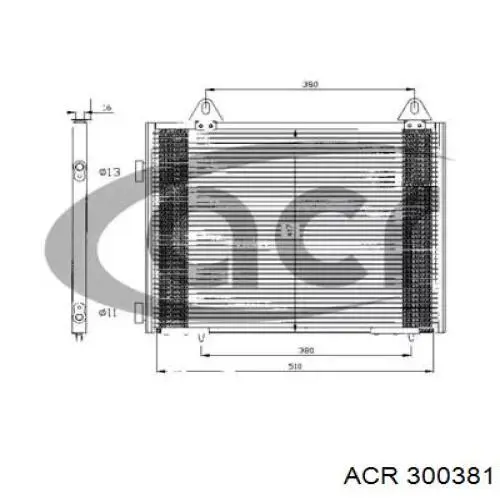 Радиатор кондиционера 300381 ACR