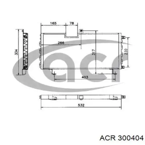 Радиатор кондиционера 300404 ACR