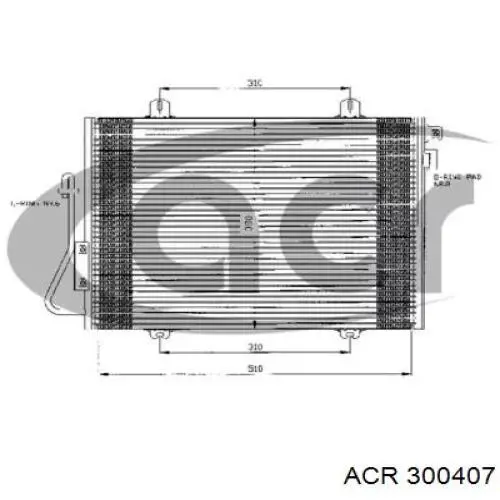 Радиатор кондиционера 300407 ACR