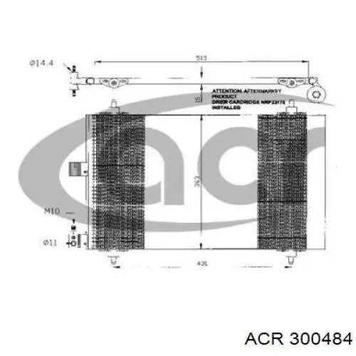 Радиатор кондиционера 300484 ACR