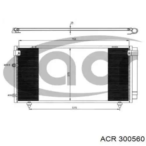 Радиатор кондиционера 300560 ACR