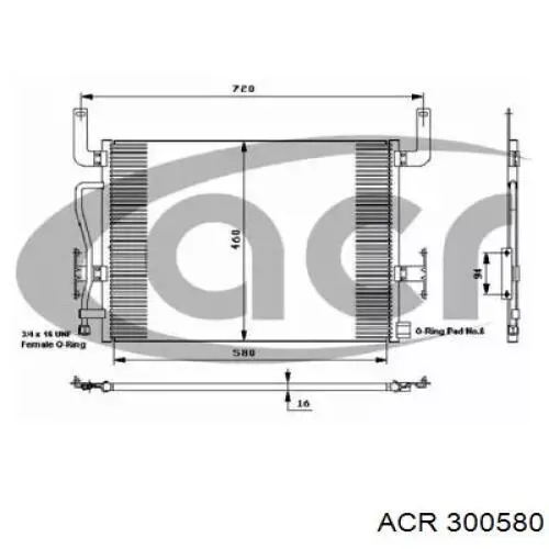 Радиатор кондиционера 300580 ACR