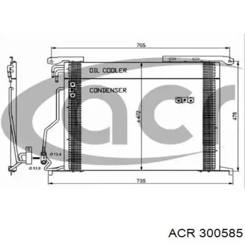 Радиатор кондиционера 300585 ACR