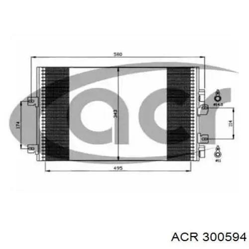 Радиатор кондиционера 300594 ACR
