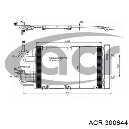 Радиатор кондиционера 300644 ACR