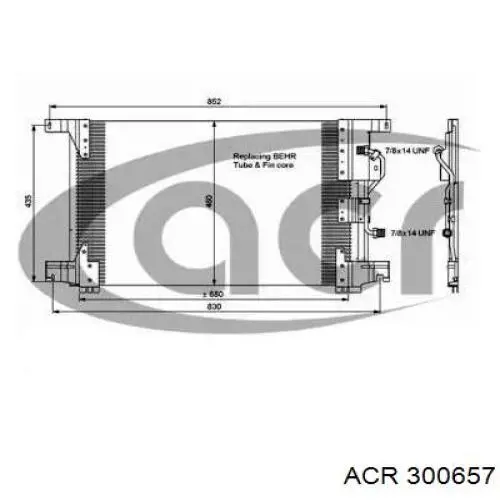 Радиатор кондиционера 300657 ACR