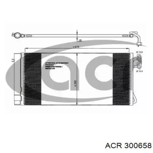 Радиатор кондиционера 300658 ACR