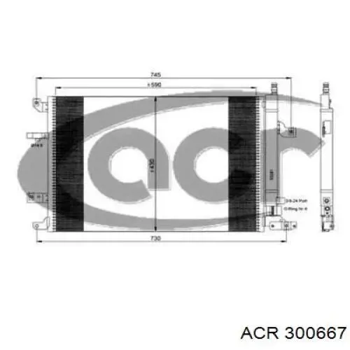 Радиатор кондиционера 300667 ACR