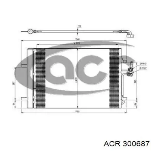 Радиатор кондиционера 300687 ACR