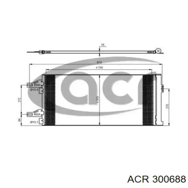 Радиатор кондиционера 300688 ACR