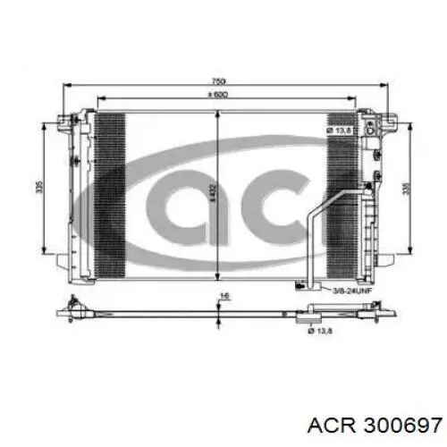 Радиатор кондиционера 300697 ACR