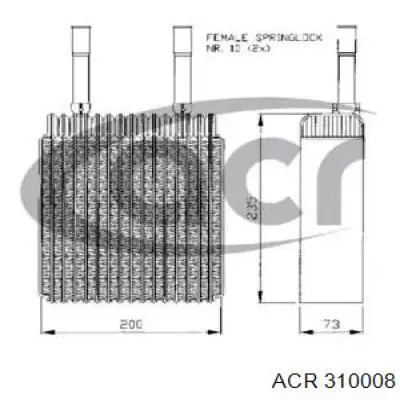 Испаритель кондиционера 310008 ACR