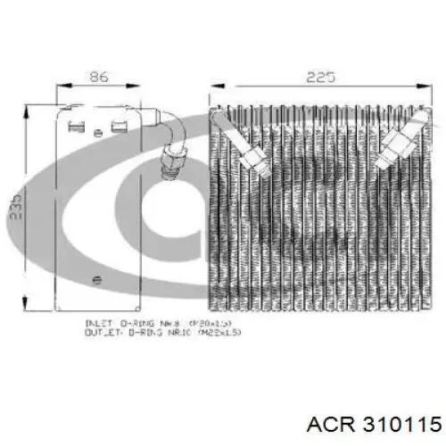 Vaporizador de aparelho de ar condicionado para Nissan Primera (P10)