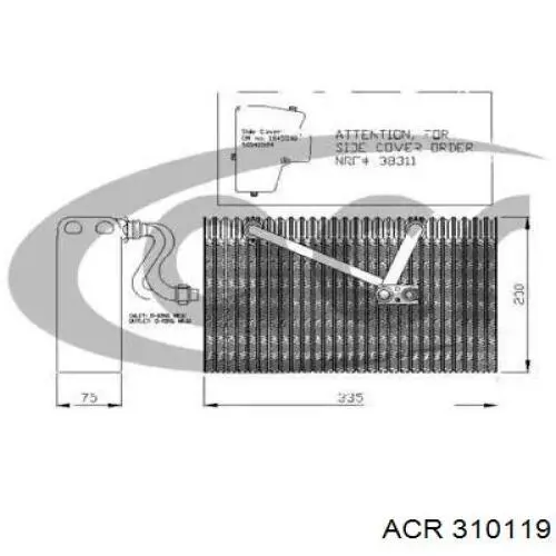 Испаритель кондиционера 310119 ACR