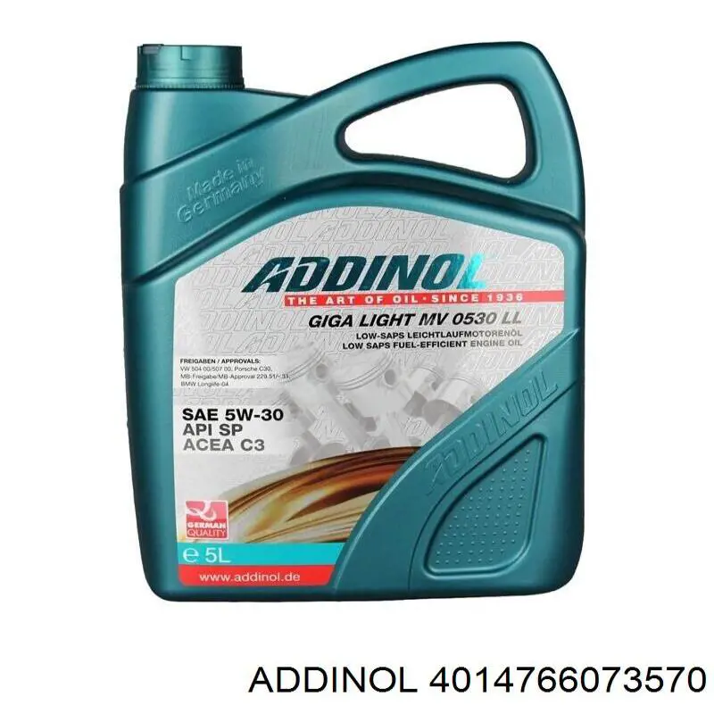 Моторное масло Addinol Premium 0530 C3-DX 5W-30 Синтетическое 1л (4014766073570)