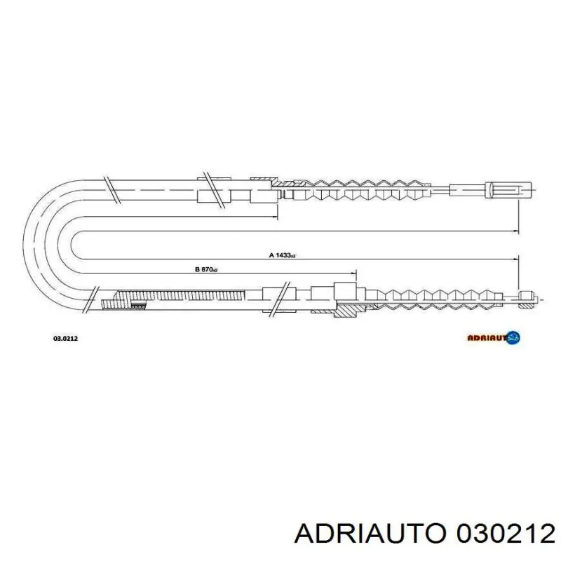 03.0212 Adriauto трос ручного тормоза задний правый/левый