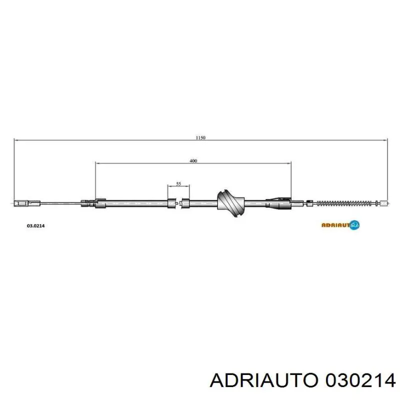 03.0214 Adriauto трос ручного тормоза задний правый