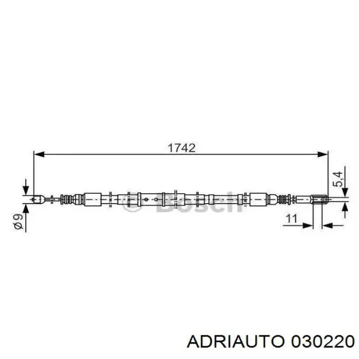 Трос стояночного тормоза задний правый Adriauto 030220 цена, от 8.37 USD