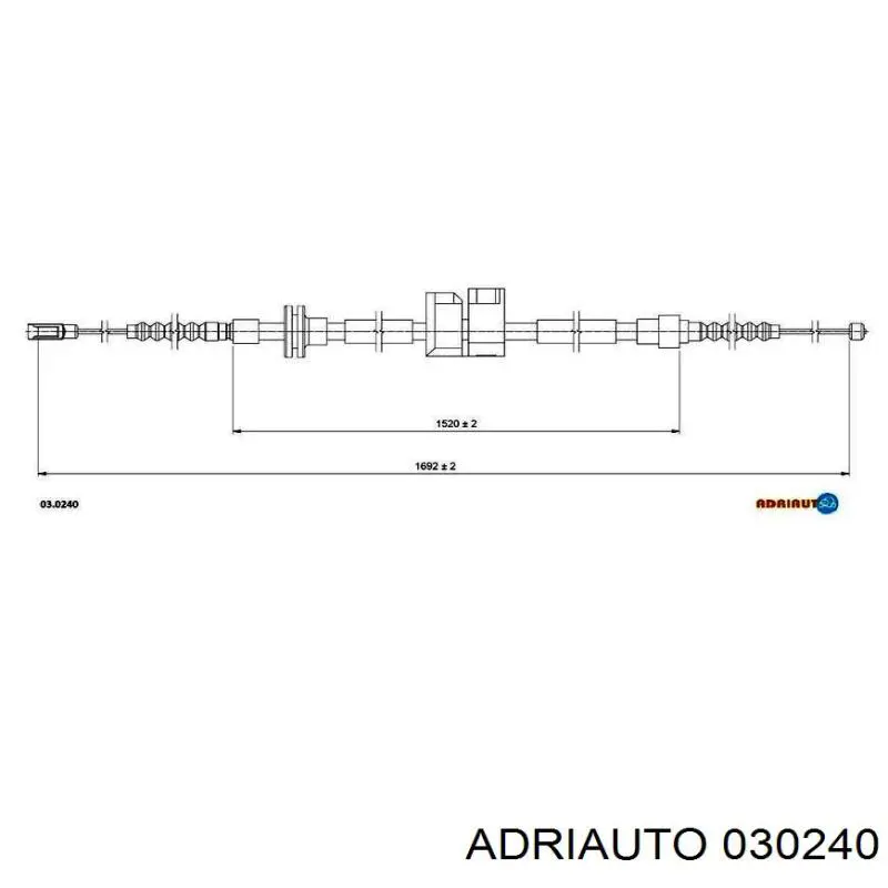 Трос ручного тормоза задний левый ADRIAUTO 030240