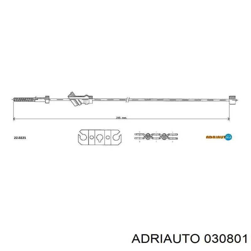 Трос капота 030801 Adriauto