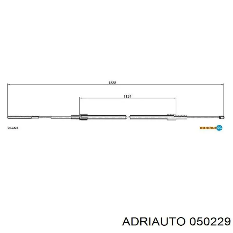 05.0229 Adriauto трос ручного тормоза задний правый