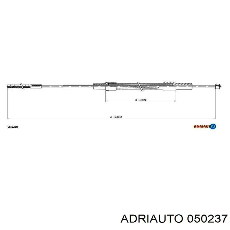 Cable de freno de mano trasero derecho 050237 Adriauto